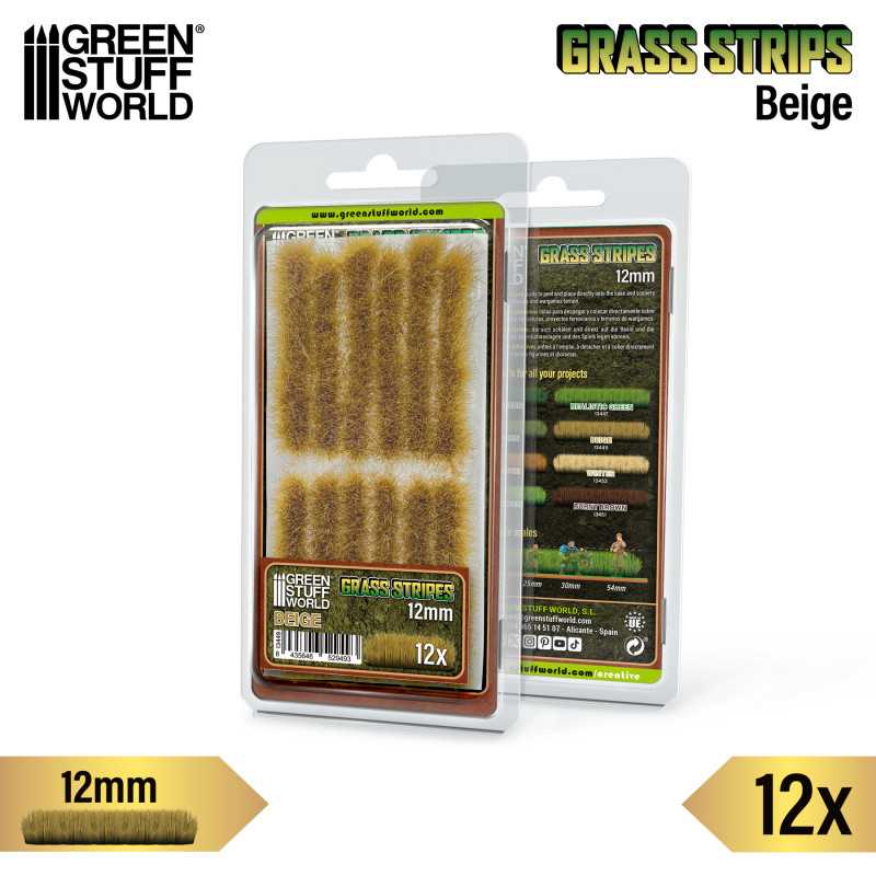 Green Stuff Grass Strips 12mm - Beige ( 12x ) GSW13449