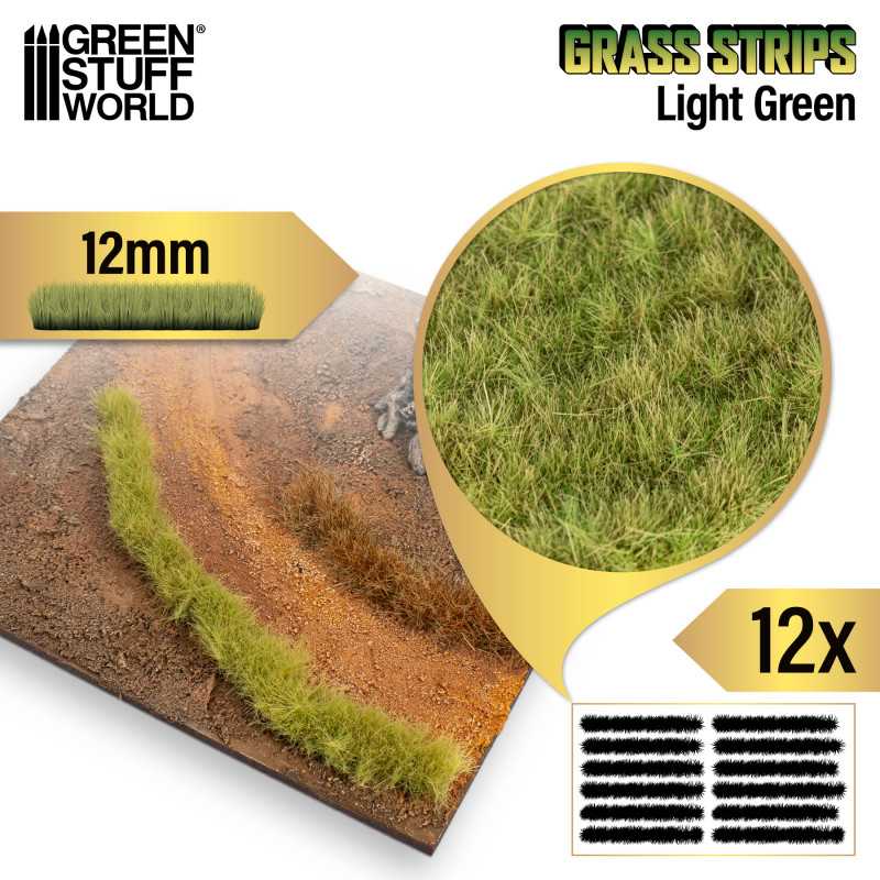 Green Stuff Grass Strips 12mm - Light Green ( 12 x ) GSW13452 - Afbeelding 2