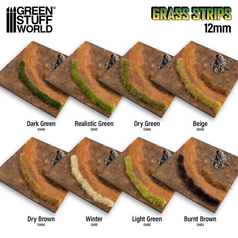 Green Stuff Grass Strips 12mm - Burnt Brown ( 12x ) GSW13453 - Afbeelding 3