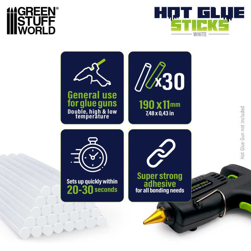 Green Stuff Hot Glue Sticks 11mm ( 30x ) Transparant GSW4782 - Afbeelding 2