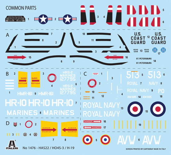 Italeri 1:72 HO4S-3/HAS.7/H-19 IT1476 - Afbeelding 5
