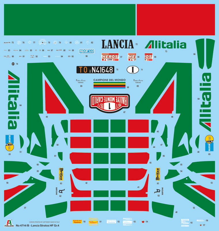 Italeri 1:12 Lancia Stratos HF Gr.4 Monte Carlo 1977 IT4714 - Afbeelding 16
