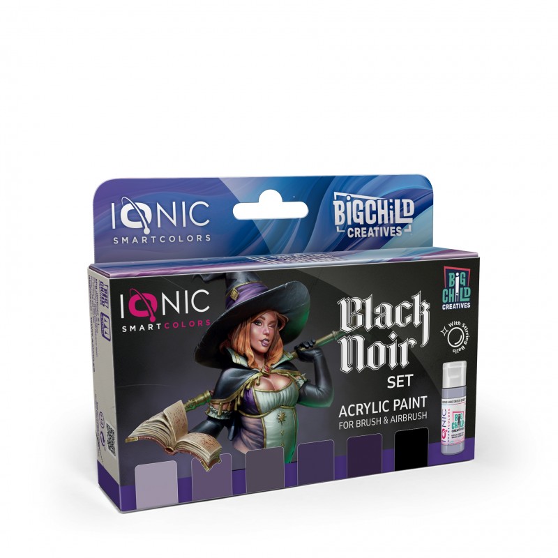 Ionic Smart Colors Acrylic Paint BLACK NOIR Set 6x20ml IO-0502