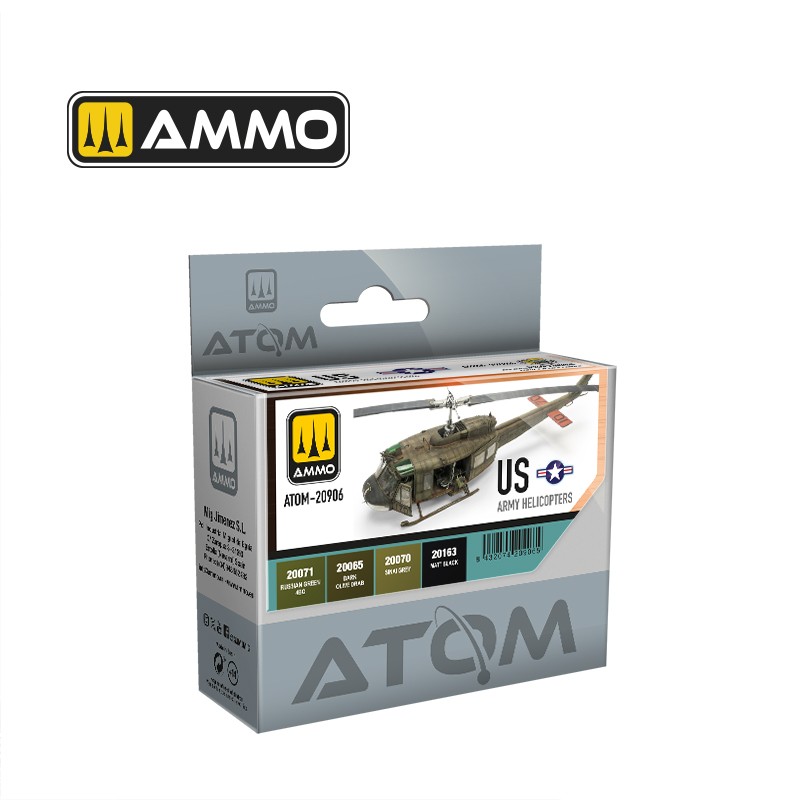Ammo Mig ATOM Acrylic Paint Set US Army Helicopters 4x20ml MIG20906