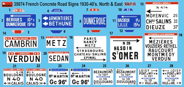 MiniArt 1:35 French Concrete Road Signs 1930-40s. North and East MA35674 - Afbeelding 5