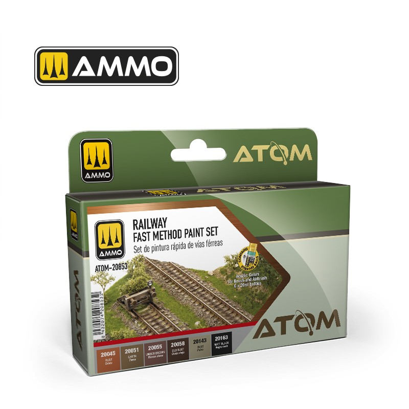 Ammo Mig ATOM Railway Fast Method Paint Set 6x20ml MIG20853