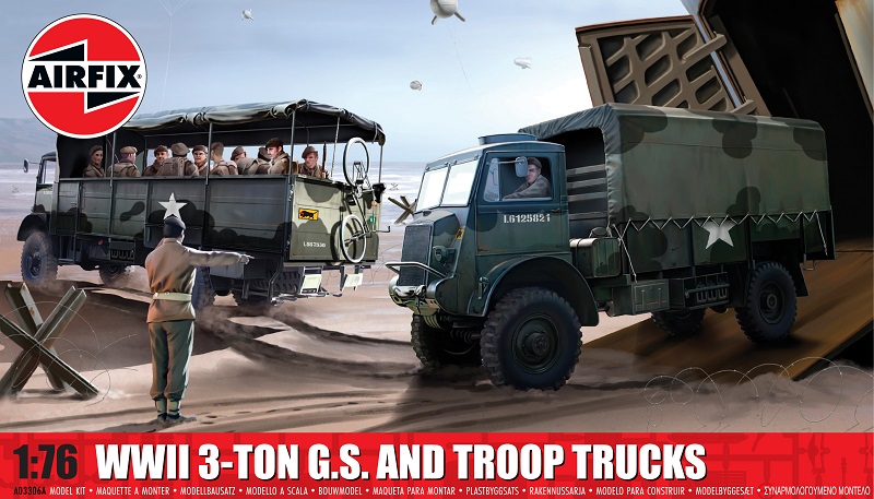 Airfix 1:76 WWII 3-Ton G.S. and Troop Trucks #AF03306A