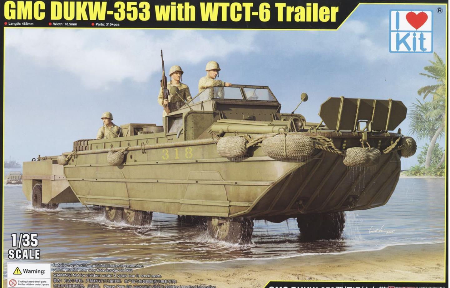 I Love Kit 1:35 GMC DUKW-353 with WTCT-6 Trailer #63539