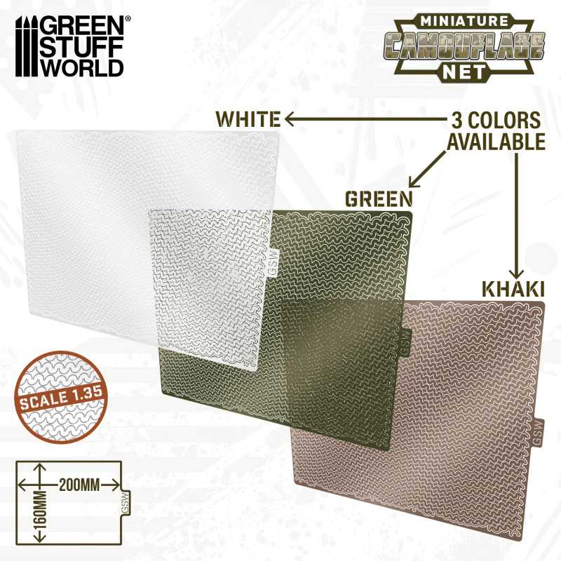 Green Stuff 1:35 Miniatures Camouflage Nets Khaki GSW13564 - Afbeelding 2