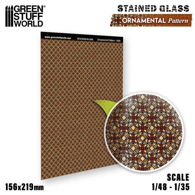 Green Stuff Ornamentel Pattern Stained Glass voor 1:48/1:35 GSW13690