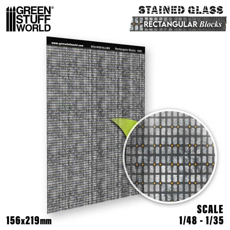 Green Stuff Rectangular Blocks Stained Glass voor 1:48/1:35 GSW13692