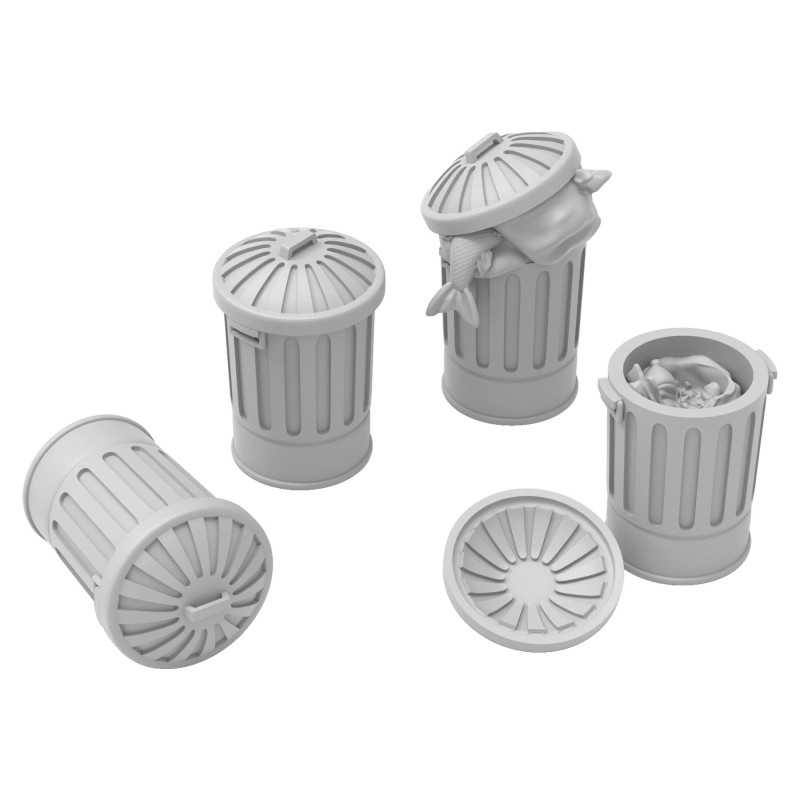 Green Stuff 1:48 Trash Cans 4x GSW13307