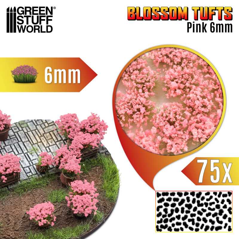 Green Stuff Blossom Tufts 6mm PINK GSW13006