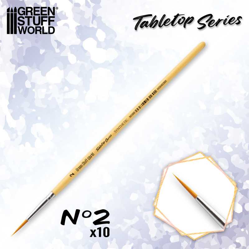 Green Stuff Tabletop Series Brushes - Size 2 (pack 10) GSW5800