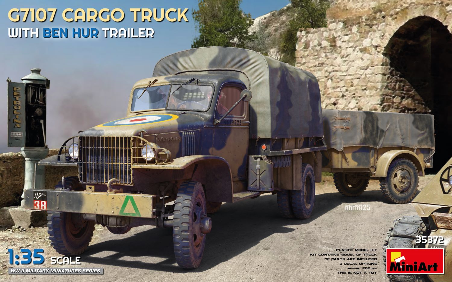 Miniart 1:35 G7107 1,5T 4X4 CARGO TRUCK WITH Ben Hur TRAILER MA35372