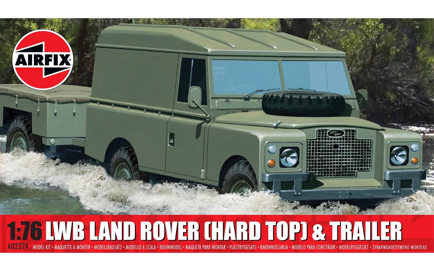 Airfix 1:76 LWB Land Rover and Trailer AF02324 (Hard Top)
