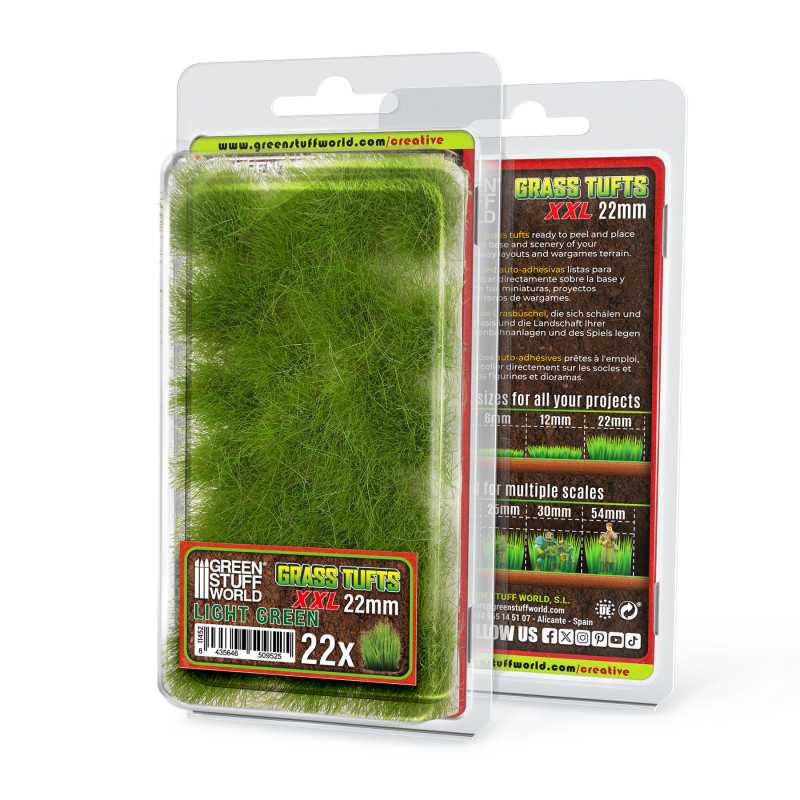 Green Stuff Grass TUFTS - 22mm Self-adhesive - LIGHT GREEN GSW 11452