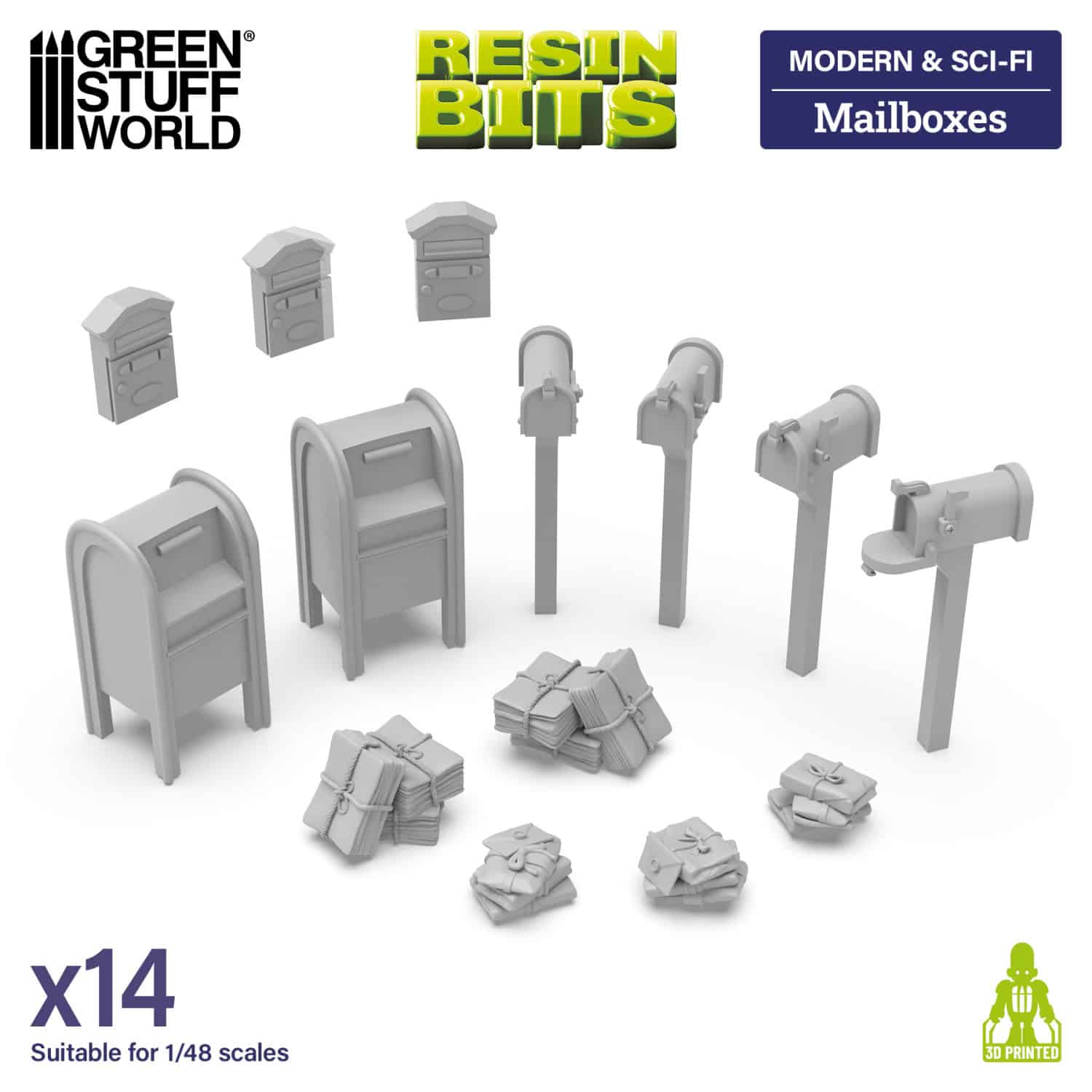 Green Stuff 1:48 Mailboxes GSW 13626