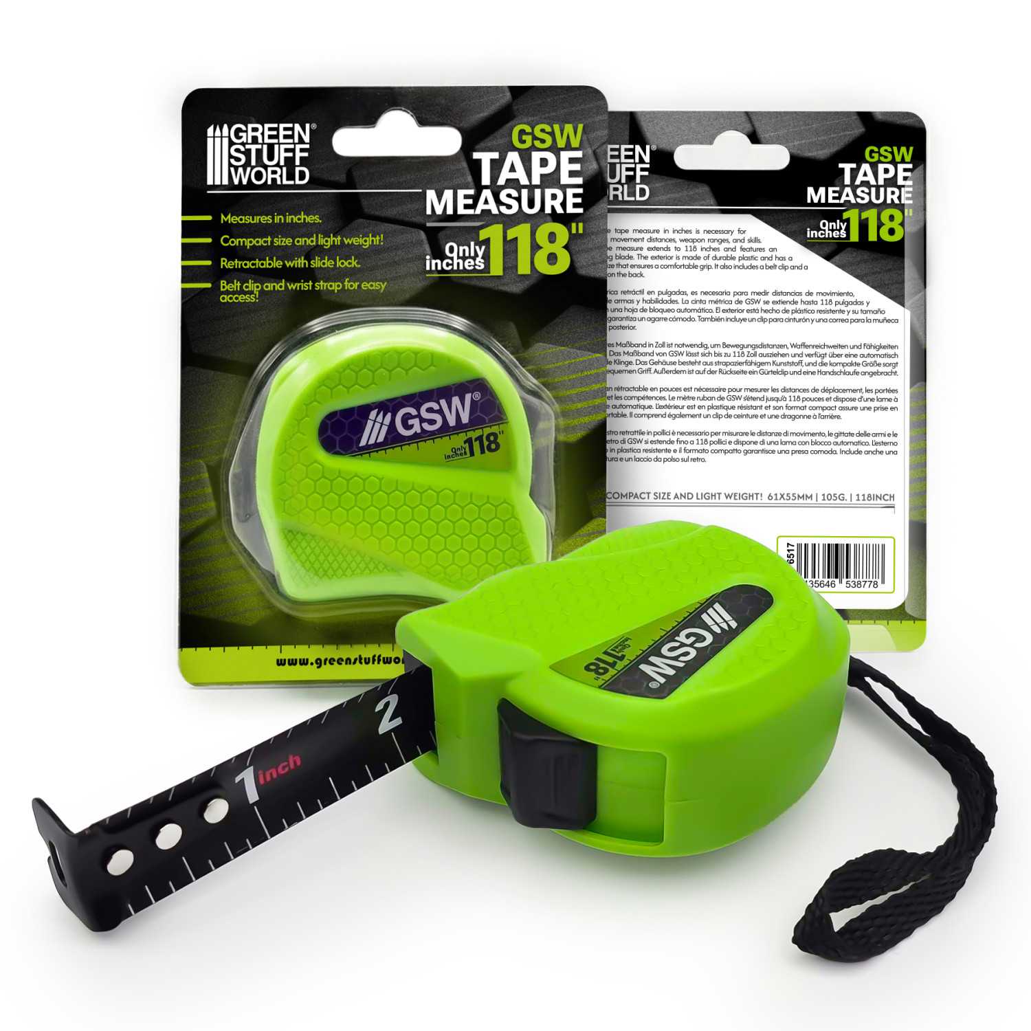 Green Stuff Inch Tape Measure GSW6517