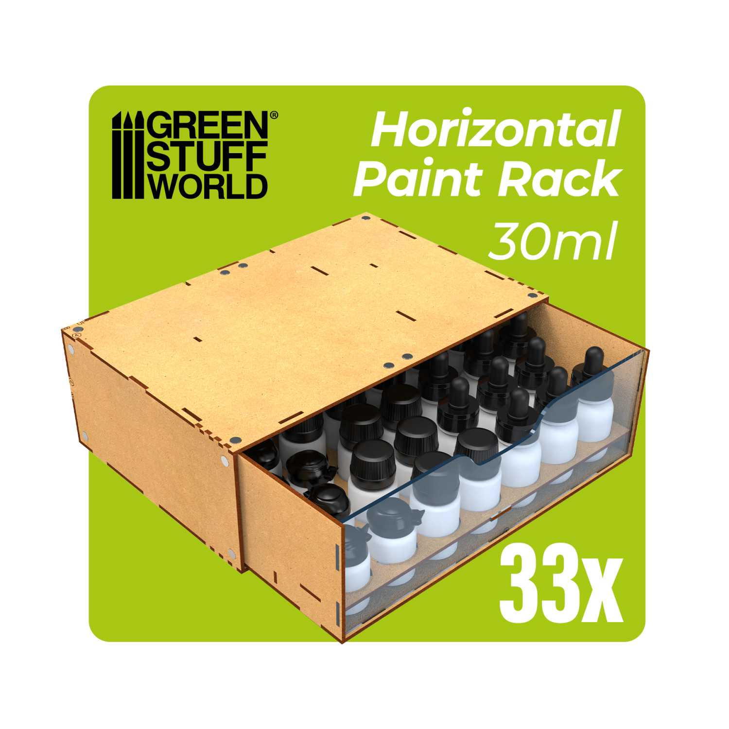 Green Stuff Stackable Hobby Paint Rack 30ml with magnets GSW6693