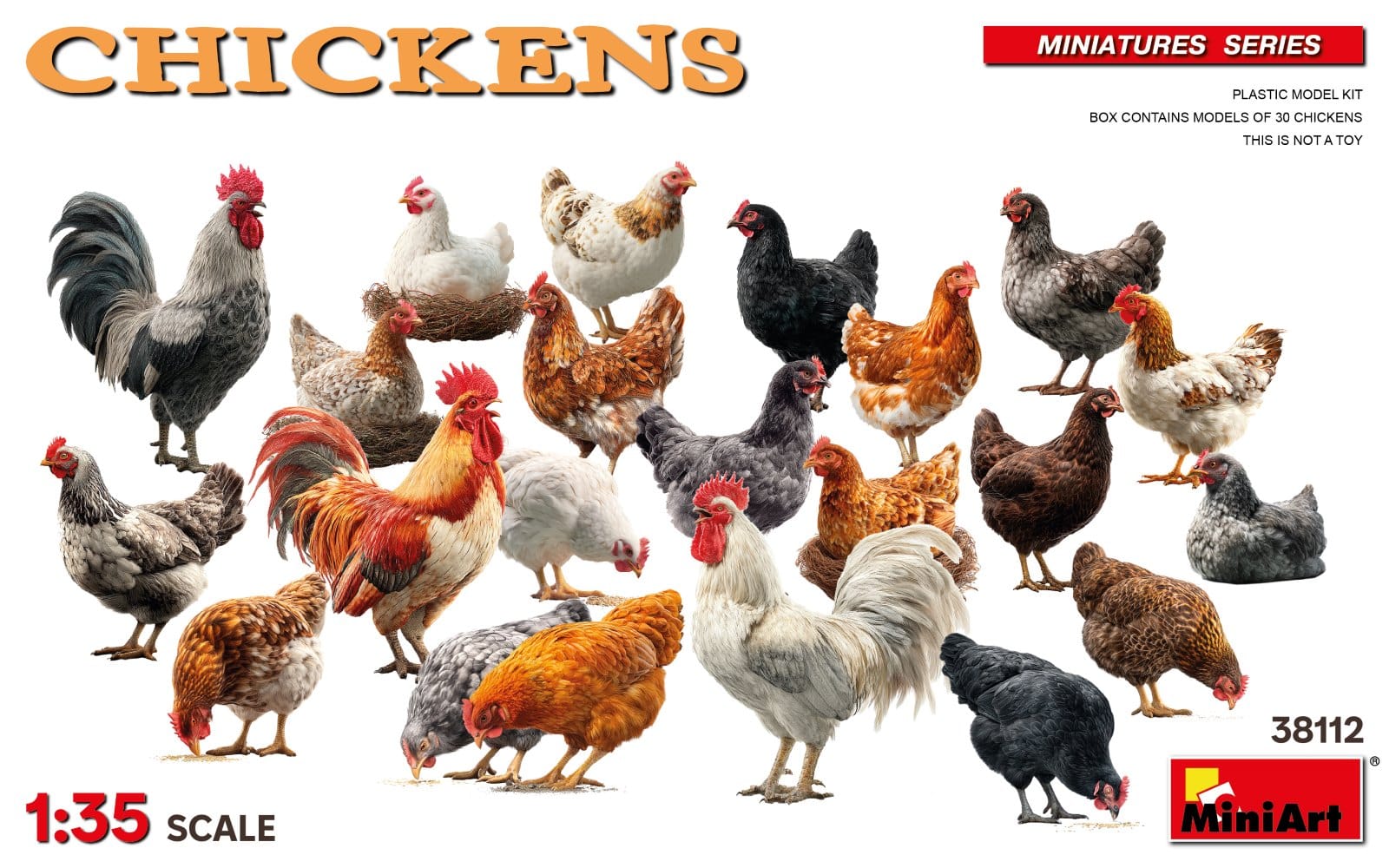 Miniart 1:35 Chickens MA38112