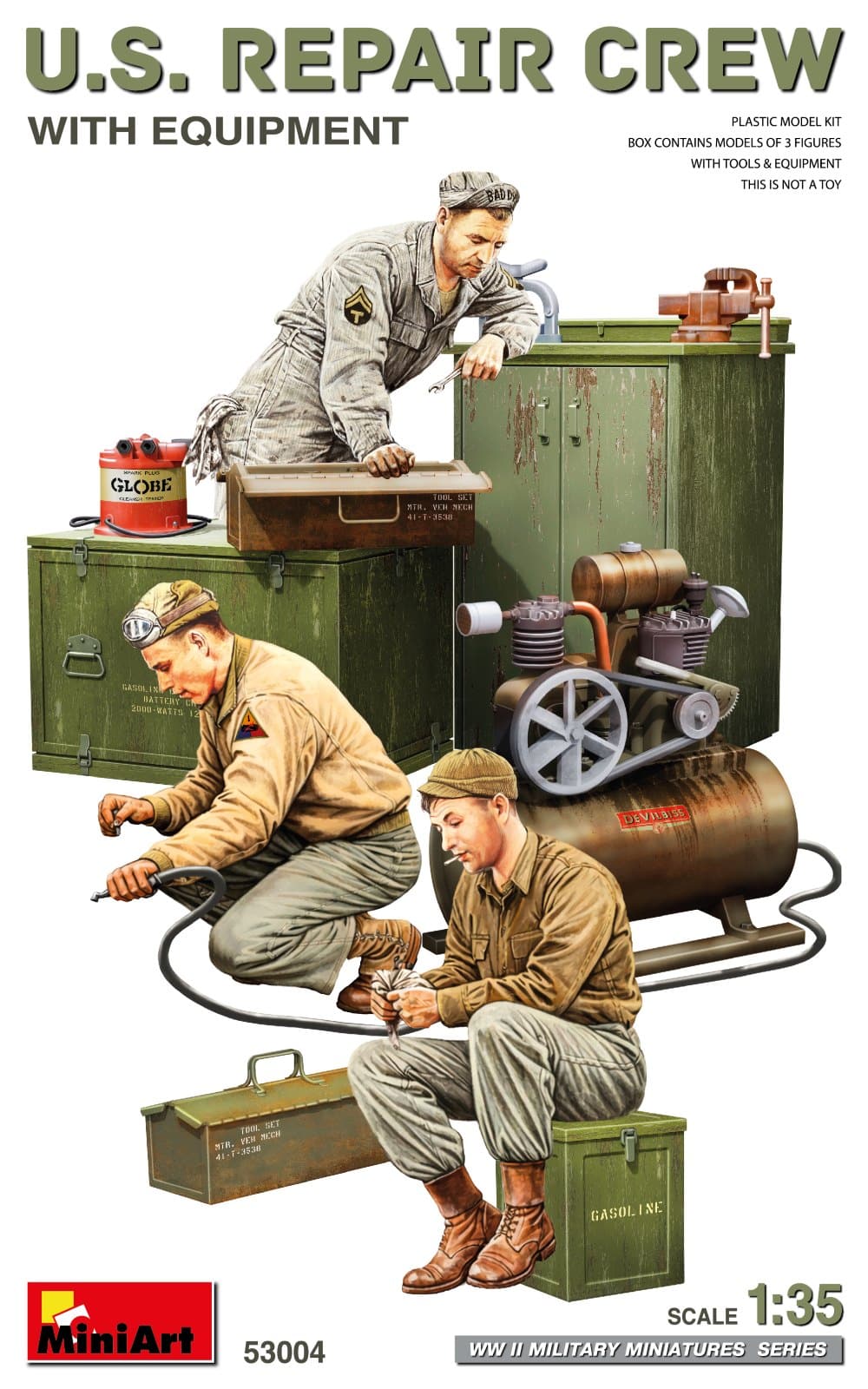 Miniart 1:35 U.S. REPAIR CREW W/EQUIPMENT MA53004